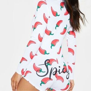 Spicy Chili Pepper Print Bodysuit